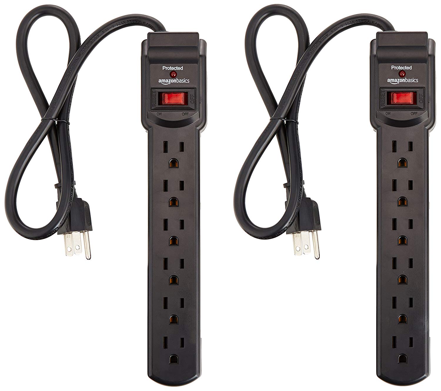 6 Outlet Powerbar (2 Pack)