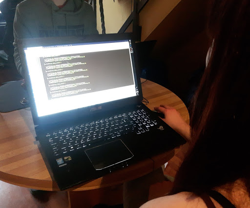 Woman coding website
